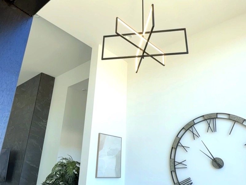 Modern pendant light fixture installation in a Las Vegas home