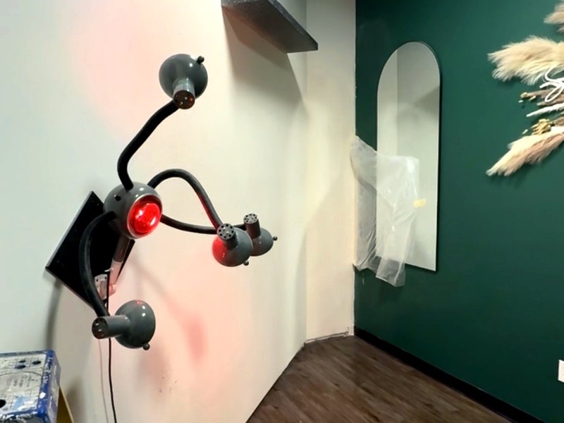 Wall-mounted specialty fixture with accent wall paint, Las Vegas home